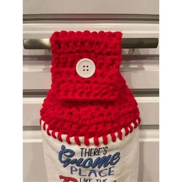 Crochet Top Kitchen Towel- There’s Gnome Place Like the Beach - Picture 2 of 3